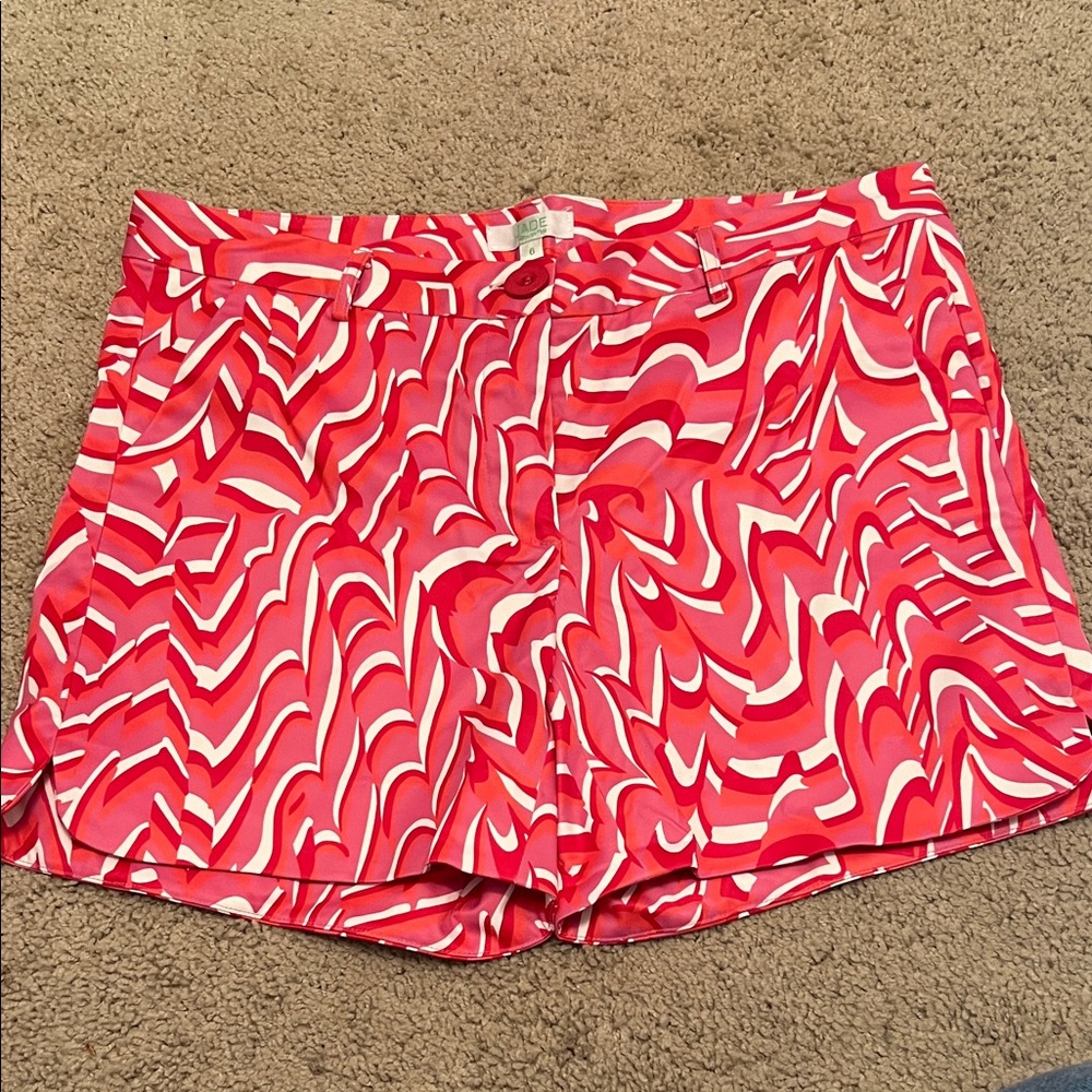 Jade Pink/Red and White Patterned Women's Shorts